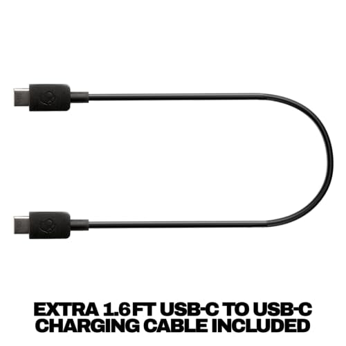 Skullcandy Hesh ANC Wireless Over-Ear Bluetooth Headphones with Extra USB-C Charging Cable, Active Noise Canceling, 22 Hrs Battery, Foldable Lightweight Design, Microphone iPhone Android - True Black