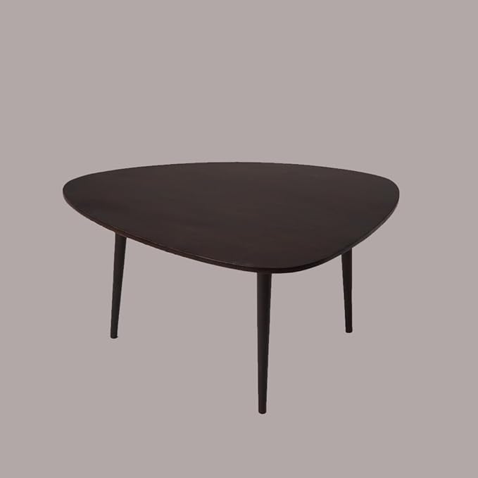 Handmade Eco-Friendly Modern Wood Dark Walnut Drop Shaped Coffee Table 3' from