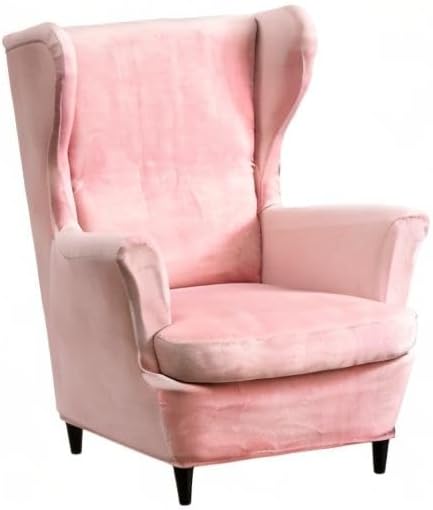 HAOYONG Velvet Wingback Armchair Covers 2-Piece Elastic Stretch Wingback Chair