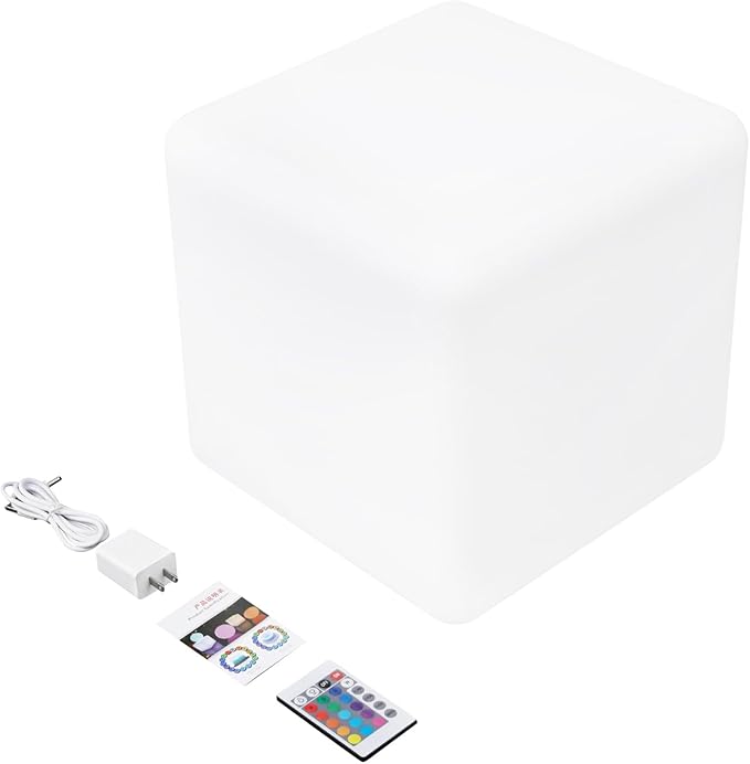 Rechargeable LED Cube Chair, 16 Colors Remote Conctrol Glow Furniture Stool