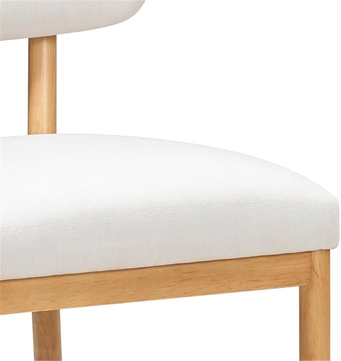 Pemberly Row Contemporary Dining Chair, Cream Recycled Fabric Upholstery