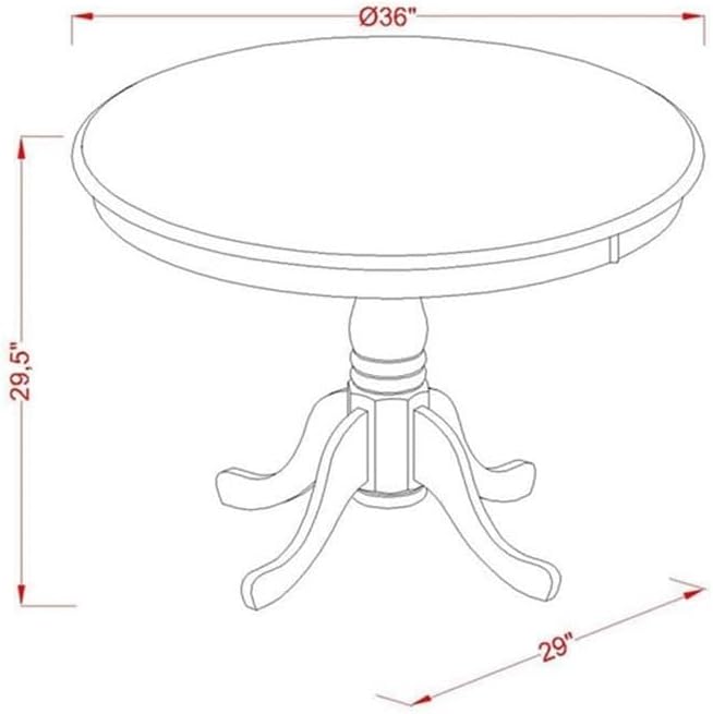 East West Furniture AST-NLW-TP Antique Modern Kitchen Table