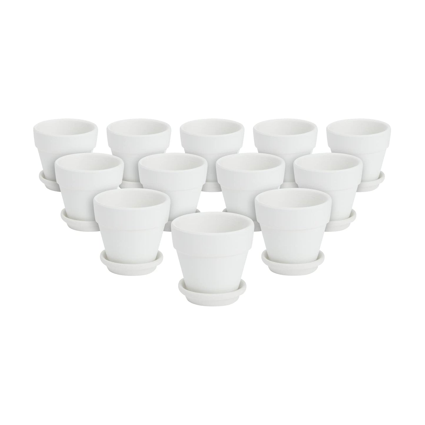 Juvale Mini Terracotta Pots - Pot with Drainage Hole - Versatile Succulent & Herb Planter - Paintable White Planter for Custom Decor - Pack of 12, White, 2.9 x 2.9 x 2.5 in