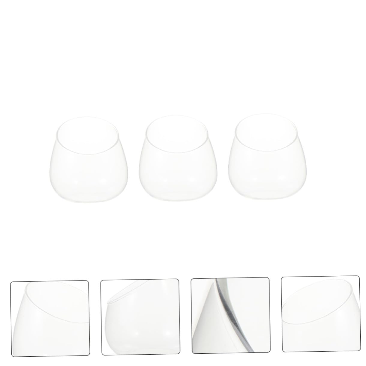 HOODANCOS 3pcs Glass Slant Cut Terrarium Bottle Decorative Micro Landscape Display for Succulents Plants for Home Decor Unique Ornament
