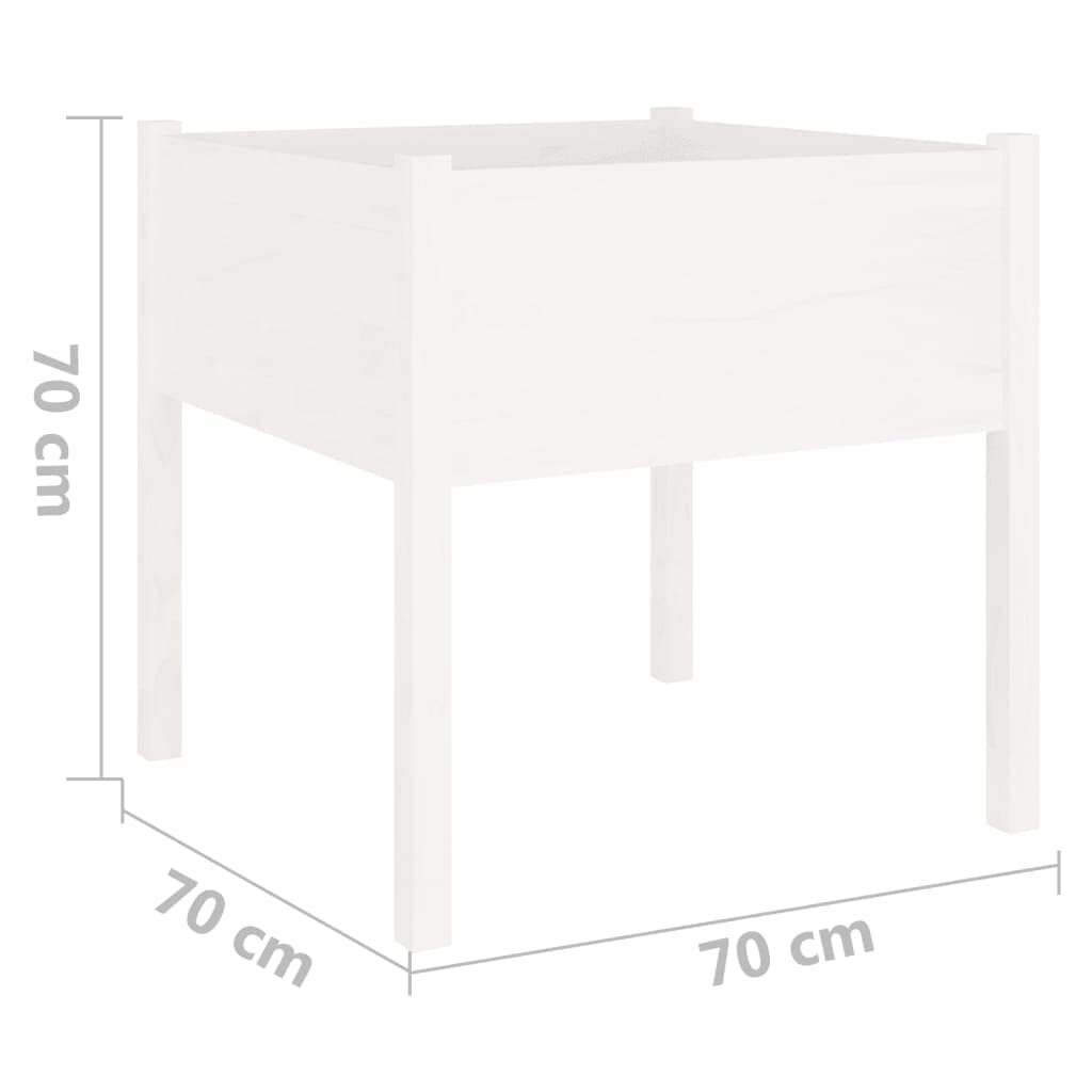 XinZaphrisal Large Square Garden Planter Box Made of Solid Pinewood 27.6 x 27.6 x Inches for Outdoor Plants Herbs and Flowers with Ample Soil Capacity Weather Resistant and Low Maintenance