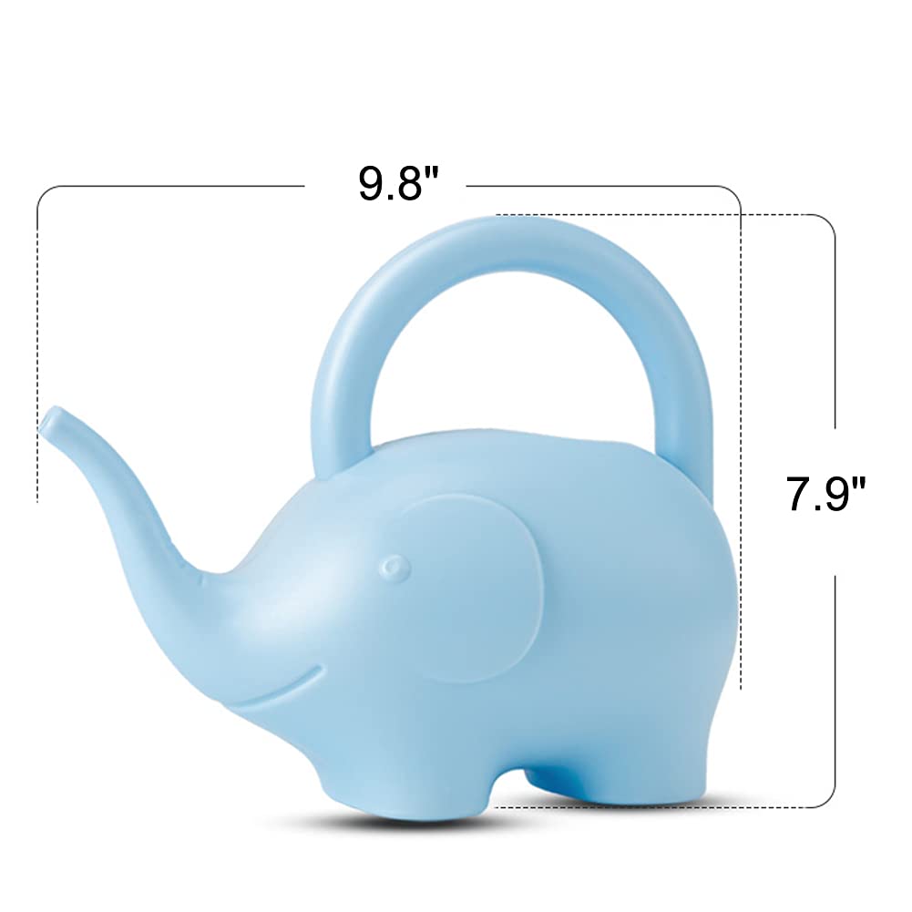 LOYUYU 0.4 Gallon Plastic Watering Can Small Lightweight Cute Indoor Outdoor Garden Plants, Adult Elephant Watering Can STYLE1: Blue