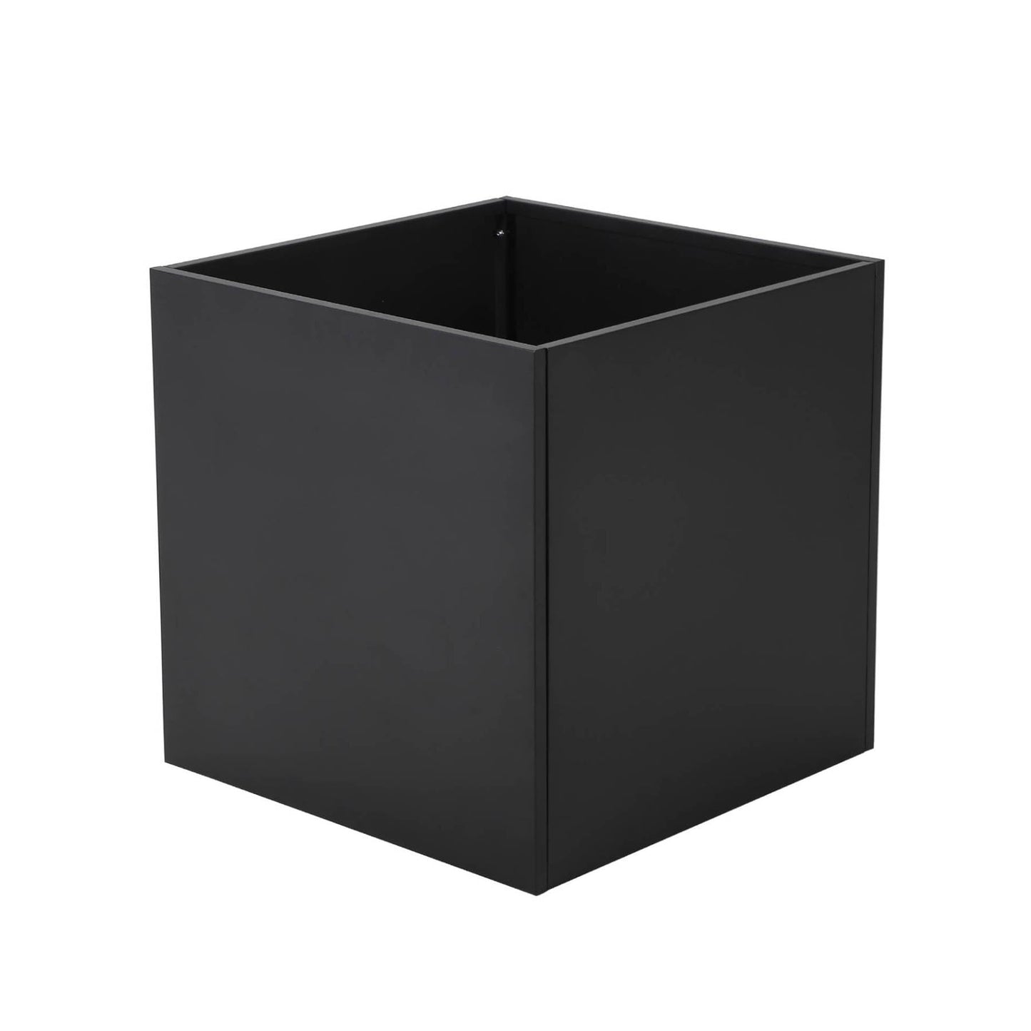 Takywep Large Metal Planter Box, 26" L x 26" W x 26" H, Black Heavy Duty Steel Square Outdoor Patio Garden Planter Box, with Drainage Hole and Removable Insert Shelf for Tall Plants Flowers Trees