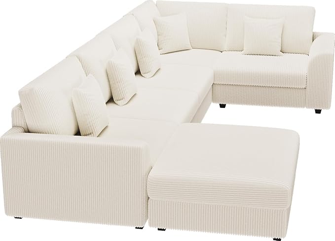 146" Modular Sectional Sofa, Oversized U Shaped, Convertible Sleeper Sofa