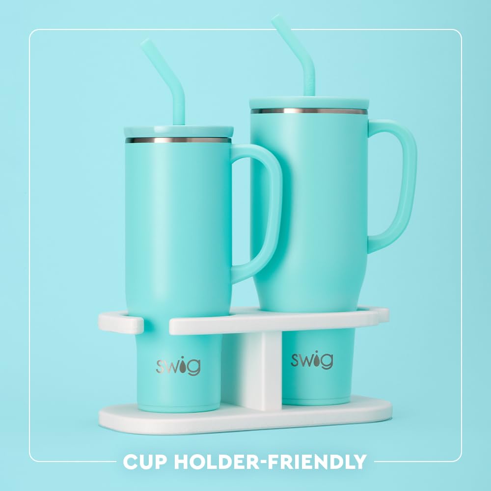 Swig Life 30oz Mega Mug, 30oz Tumbler with Handle and Straw, Large Insulated Tumblers, Cup Holder Friendly Travel Mug, Stainless Steel 30 oz Tumbler, Reusable Insulated Water Bottle (Holy Cow)