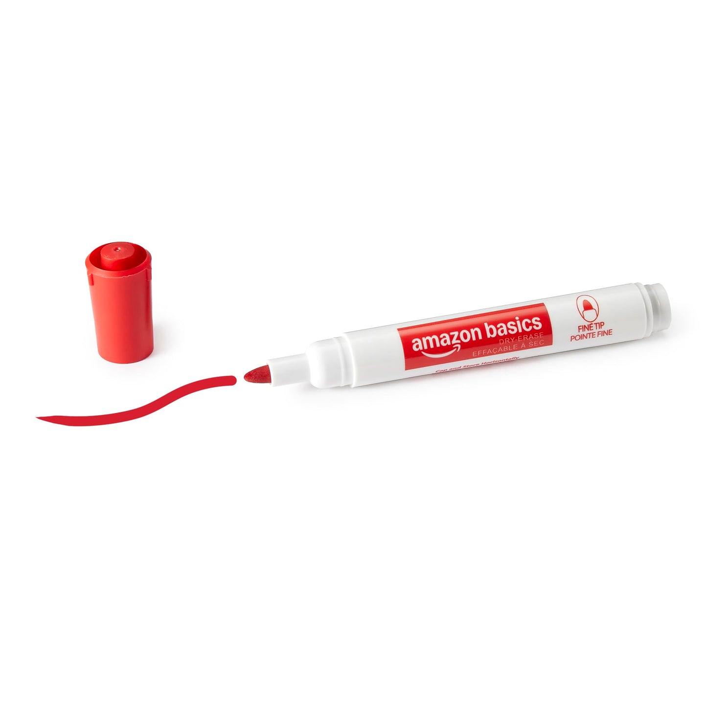 Amazon Basics Low-Odor Dry Erase Whiteboard Markers, Fine Tip, Quick-Dry, Red, 36-Pack