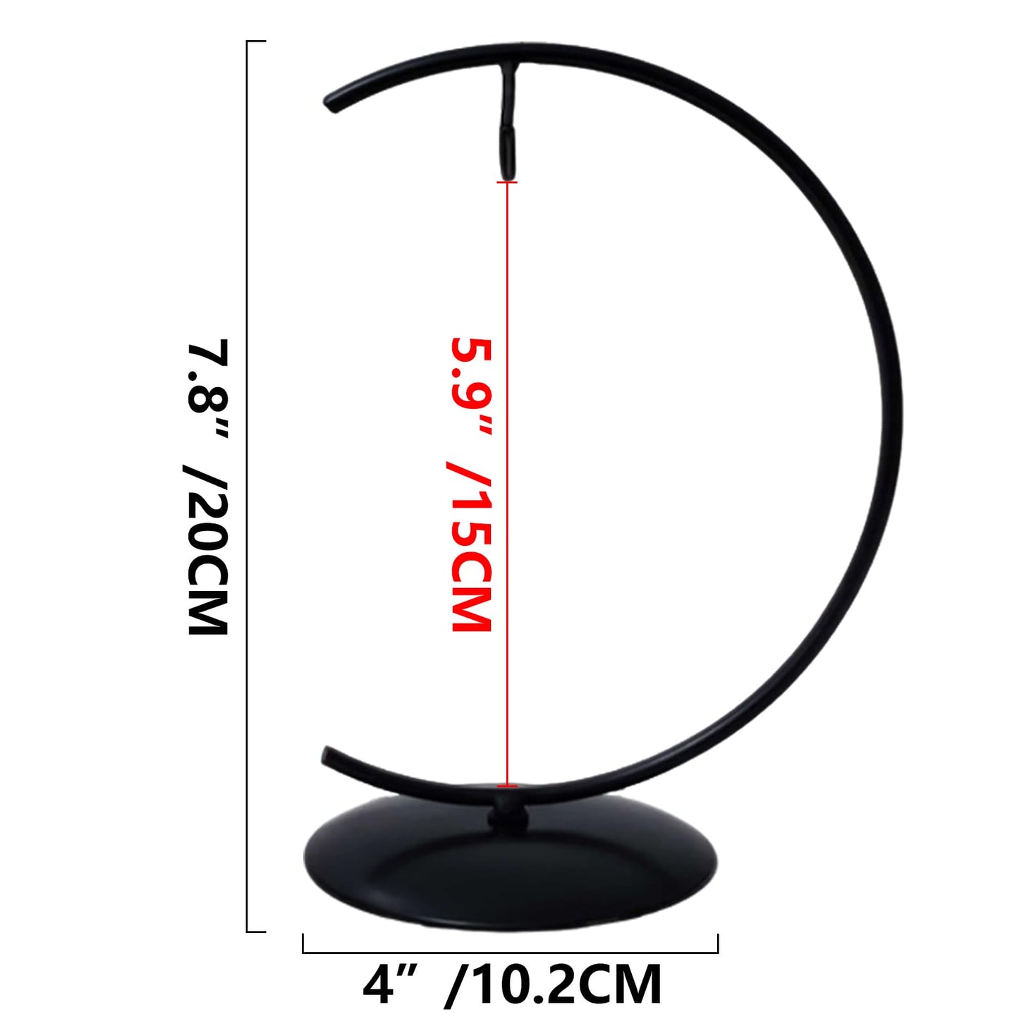 YY YEARCHY Ornament Display Stand for Hanging Glass Globe Ball Air Plant Flower Holder Metal Round Decorative (1, Black, 7.8"x4")
