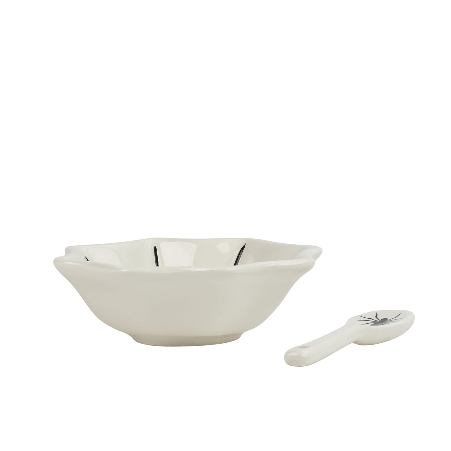 10 Strawberry Street Pumpkin & Web Dip Serving Set, Dip Bowl & Spreader