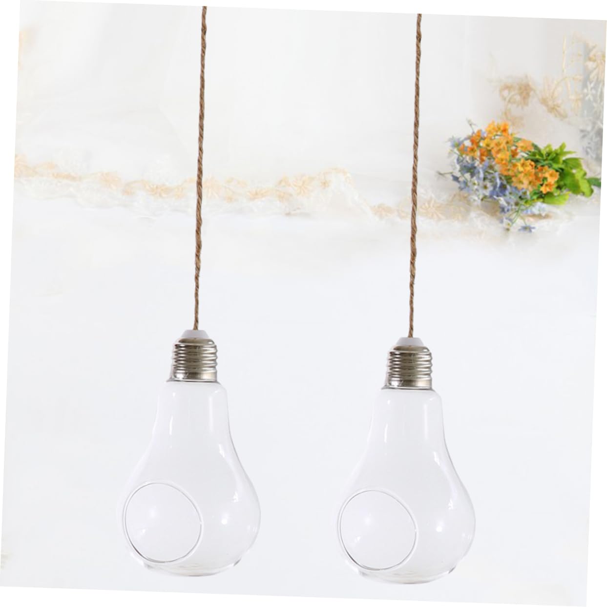 HANABASS 2pcs Light Bulb Hydroponic Vase Creative Hanging Terrarium Flower Container for Home Office Decor Stylish Glass Plant Organizer for Indoor Decoration