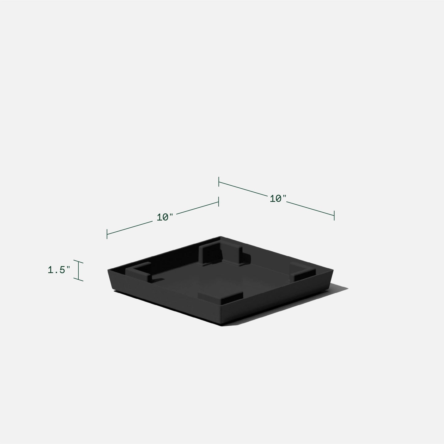 Veradek Nobleton Indoor/Outdoor Wide Square Planter (Black, 22" - 2 Pack with 2 Saucer Trays)