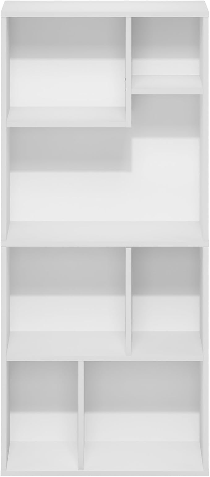 Furinno DALY Book Shelf, 7-Cube Bookshelf, Cube Storage Organizer Bookcase