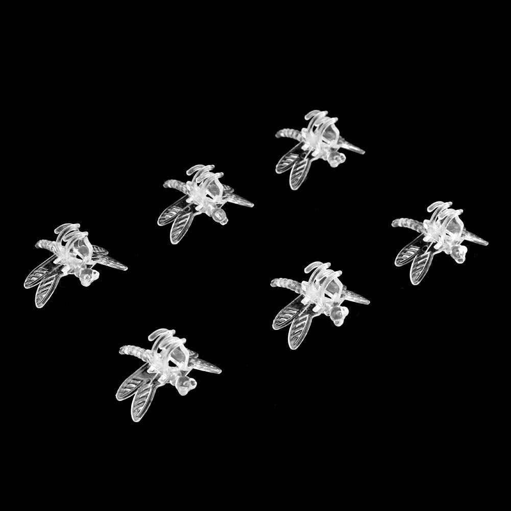 Watris Veiyi 100Pcs Plant Orchid Support, Garden Dragonfly Orchid Clips, Portable Cute Flower Vine Clips (Transparent)