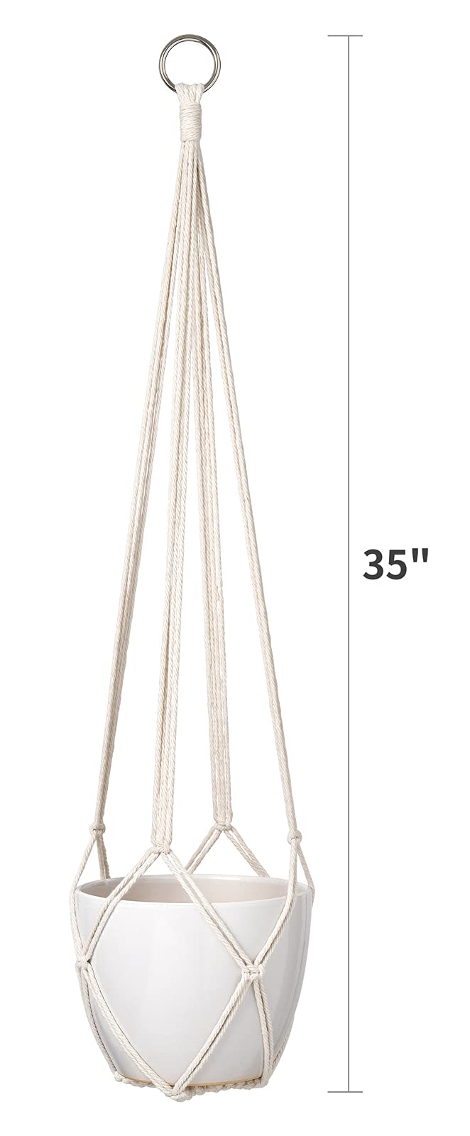 Dahey Macrame Plant Hanger with Hooks Indoor Hanging Planter Basket Handmade Woven Cotton Rope Flower Pot Crochet Plant Holder Stand for Boho Home Decor No Tassels