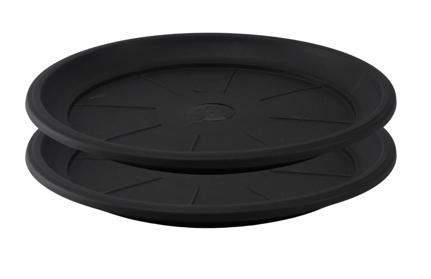 Sapphire USA 11" Decorative Heavy Duty Tray/Saucer (2 Pack) Pot/Planter Base for Indoor/Outdoor Decor (11 inches, Black)