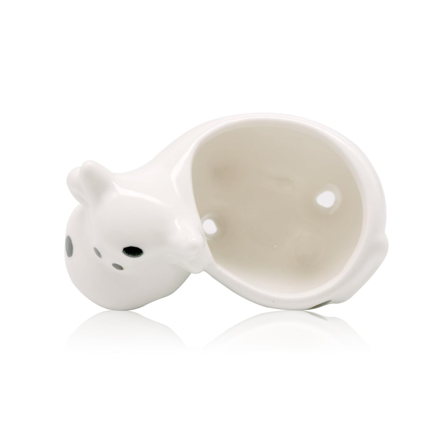 DIYOMR Cute Animal Planter Cow Dog Shaped Funny Small Succulent Pot White Ceramic Plant Pot with Tray for Mini Plants Flowers Cactus, Smooth Ceramic - Plants Not Included (Cow)