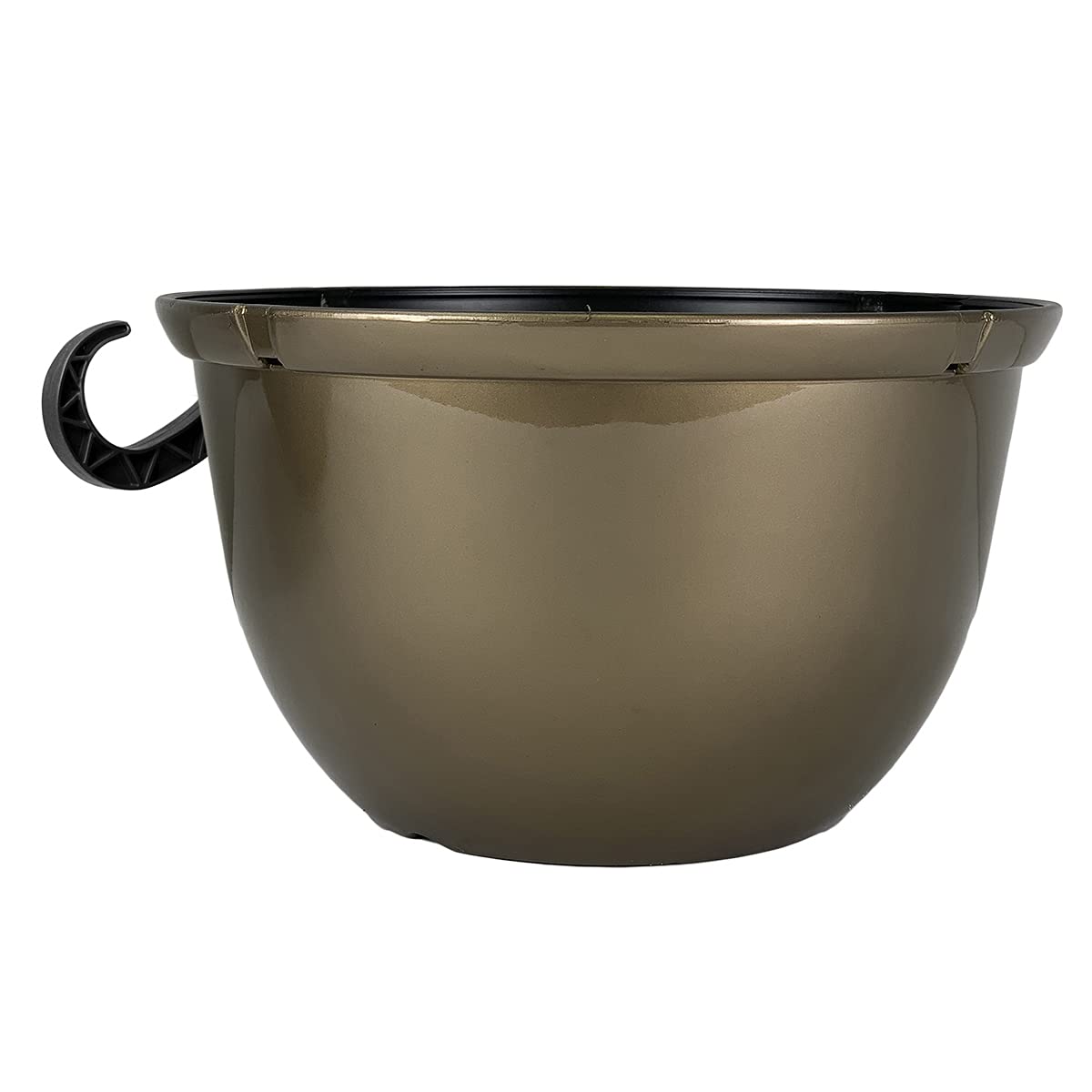 The HC Companies 11 Inch Hanging Metallic Planter - Round Hanging Basket for Indoor Outdoor Plants, Bronze (Pack of 2)