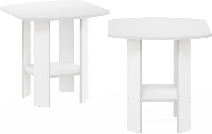 Furinno Simple Design Side Table Set of 2, 2-Tier Modern End Table