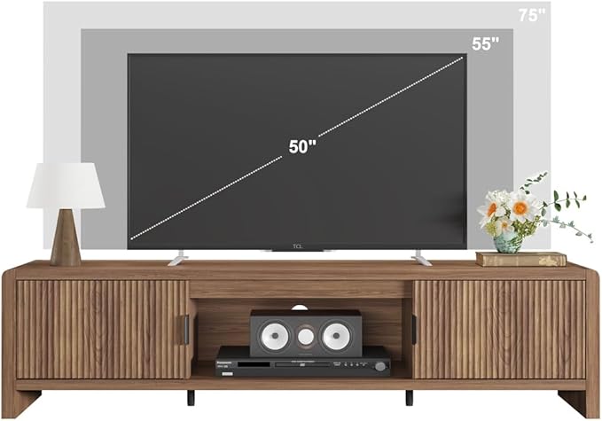 FATORRI TV Stand for 75/65/55 Inch TVs, Farmhouse Entertainment Center