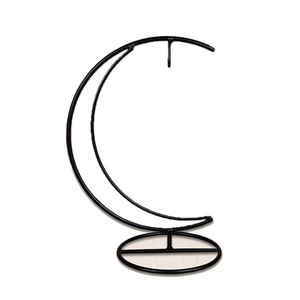 WAJJ Ornament Display Stand, 2 Pack Iron Hanging Stand Rack Holder for Hanging Glass Globe Air Plant Terrarium, Witch Ball and Home Wedding Decoration (Moon)