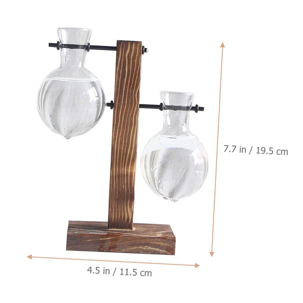 UPKOCH 2pcs Hydroponic Glass Vase with Wooden Stand Modern Terrarium Planter for Home Office Decoration Clean Sanitary Plant Display Elegant Desktop Ornament