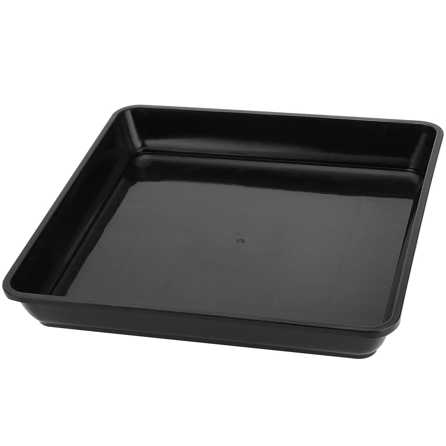JOIKIT 10 PCS 10 x 10 Inch Square Plant Saucer, Plastic Plant Saucer Drip Tray, Square Flower Pot Tray for Indoors and Outdoor Plant Pots, 1.38 Inch Deep, Black