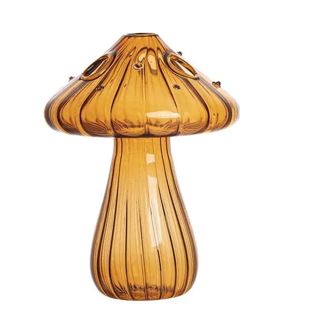 3-Piece Mushroom Shape Glass Terrarium Hydroponic Flower Vase Nordic Cute Pot Bud Plant Containers Birthday Christmas New Year Garden Home Office Room Desktop Décor