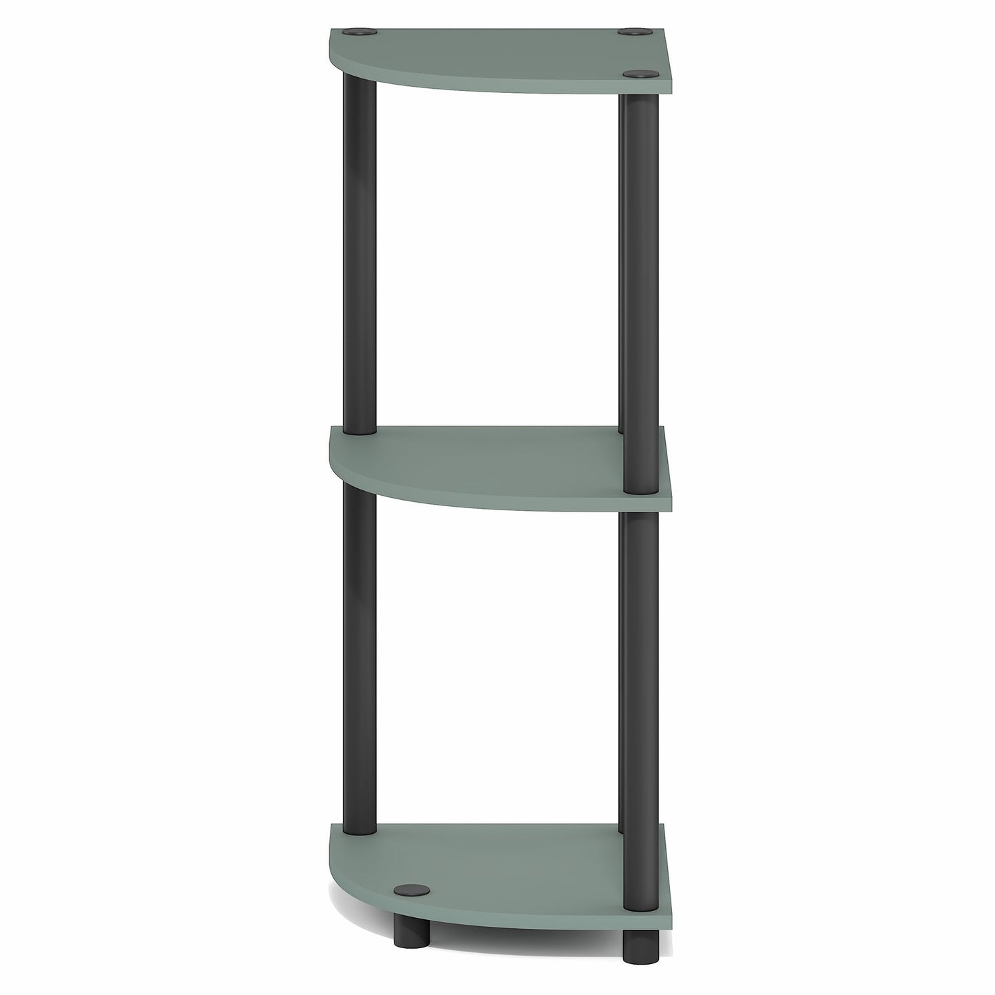 Furinno Turn-N-Tube Corner Shelf, 3-Tier Corner Bookshelf, Display Storage Shelves with Open Shelves, for Organization and Storage, Living Room, Home Office, Garage, Sage Green