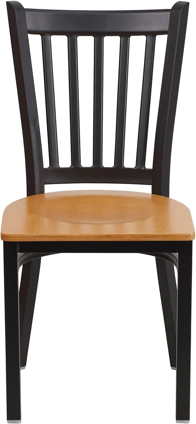 Flash Furniture 2 Pack HERCULES Series Black Vertical Back Metal Restaurant