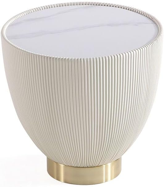 Manhattan Comfort Anderson Modern 18" Round End Table 2.0 | Ceramic Marble