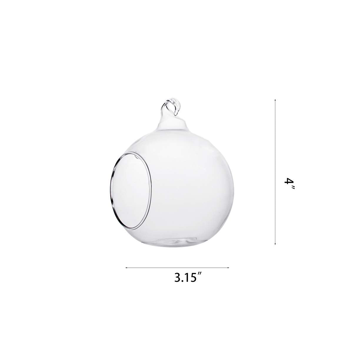 Ecosides 12 Pcs Hanging Glass Orbs Hanging Glass Globe Terrariums Without 2 Side Hole for Candle Holder, TeaLight Holder Candlestick for Wedding Decor