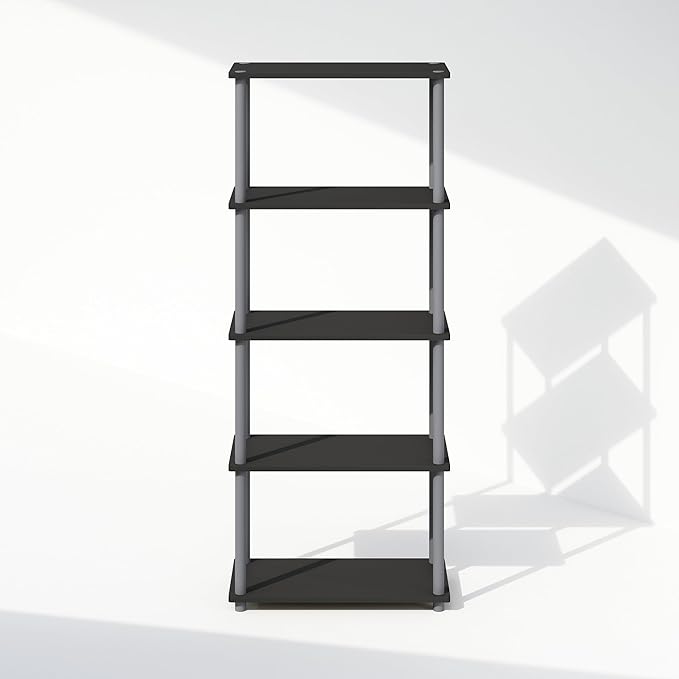Furinno Turn-N-Tube Book Shelf, 5-Tier Bookshelf, Bookcase