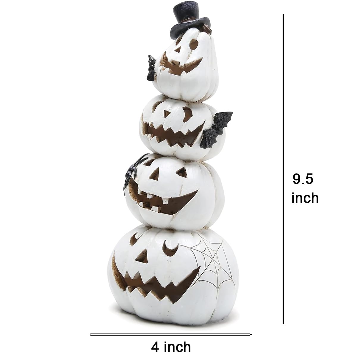 Hodao Halloween Pumpkin Decorations Indoor Halloween Decorations Clearance for Table/Window/Present Box/Gift/Courtyard Corridor (White Stacked Pumpkins)…