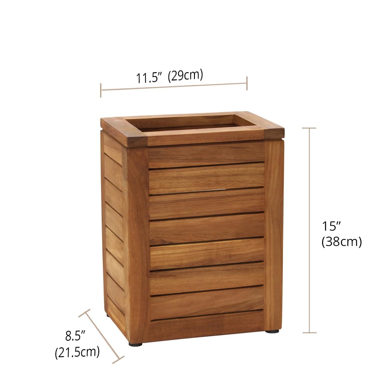 AquaTeak Spa Teak Waste Basket