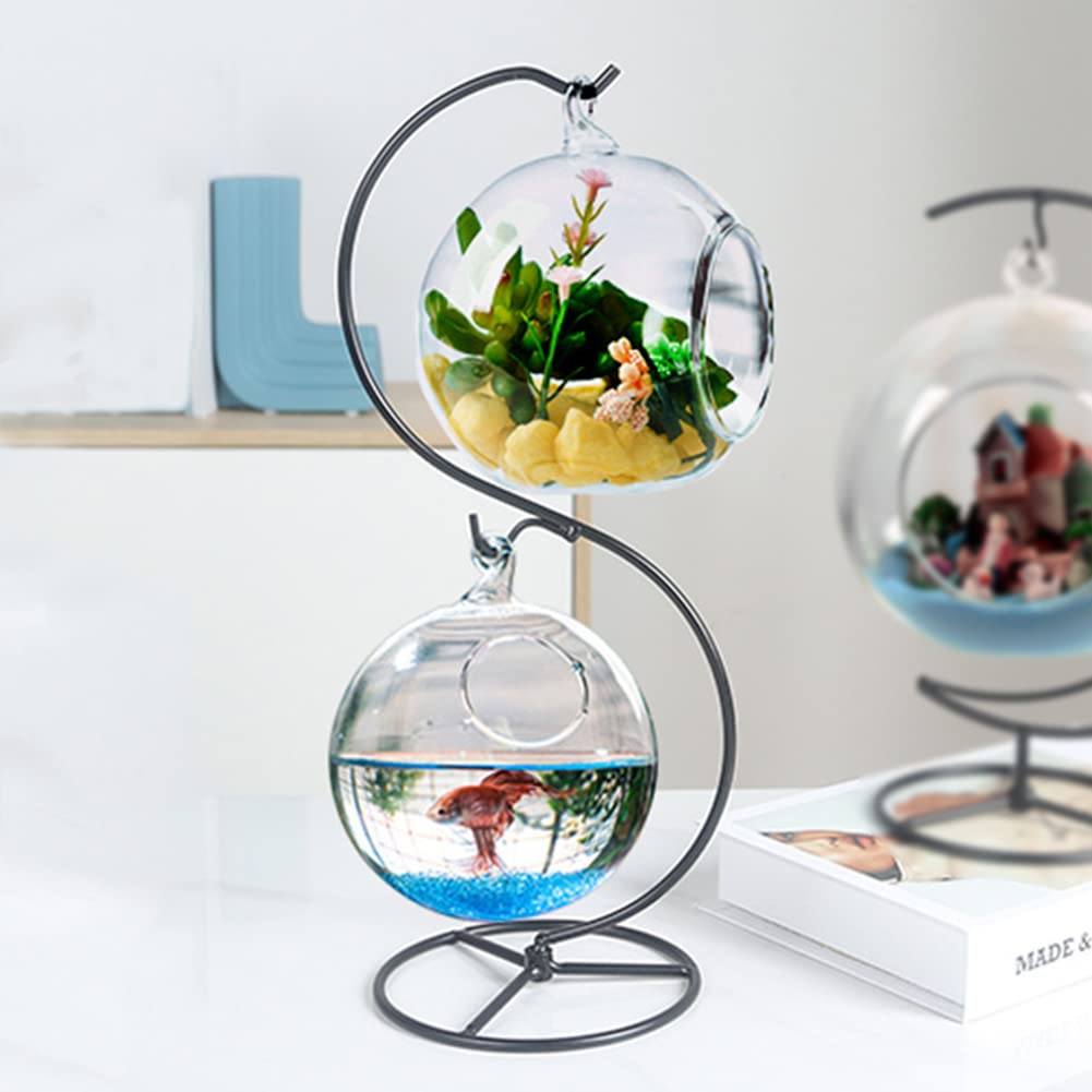 YY YEARCHY Ornament Display Stand Iron Pothook Stand for Hanging Globe Air Plant Terrarium, Witch Ball, Christmas Ornament and Home Wedding Decoration(13.4*4.9",1PCS)