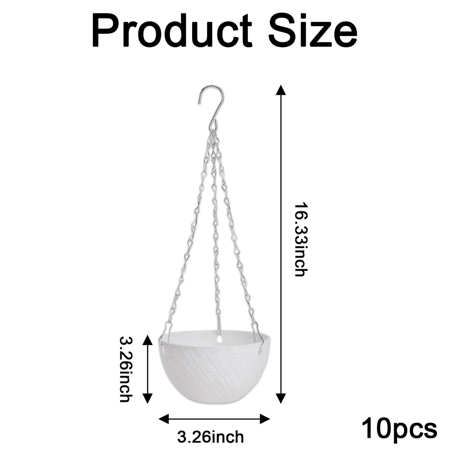 AKAZA 10 Pieces 6 Inch Hanging Planters,Mini Succulent Planter Pots with Hanging Chain and Indoor Plants Perfect for Balcony, Patio,Garden.