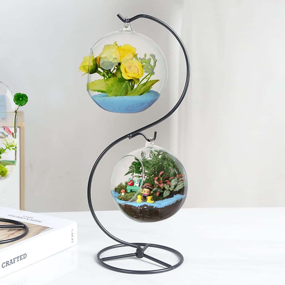 YY YEARCHY Ornament Display Stand Iron Pothook Stand for Hanging Globe Air Plant Terrarium, Witch Ball, Christmas Ornament and Home Wedding Decoration(13.4*4.9", 2PCS)