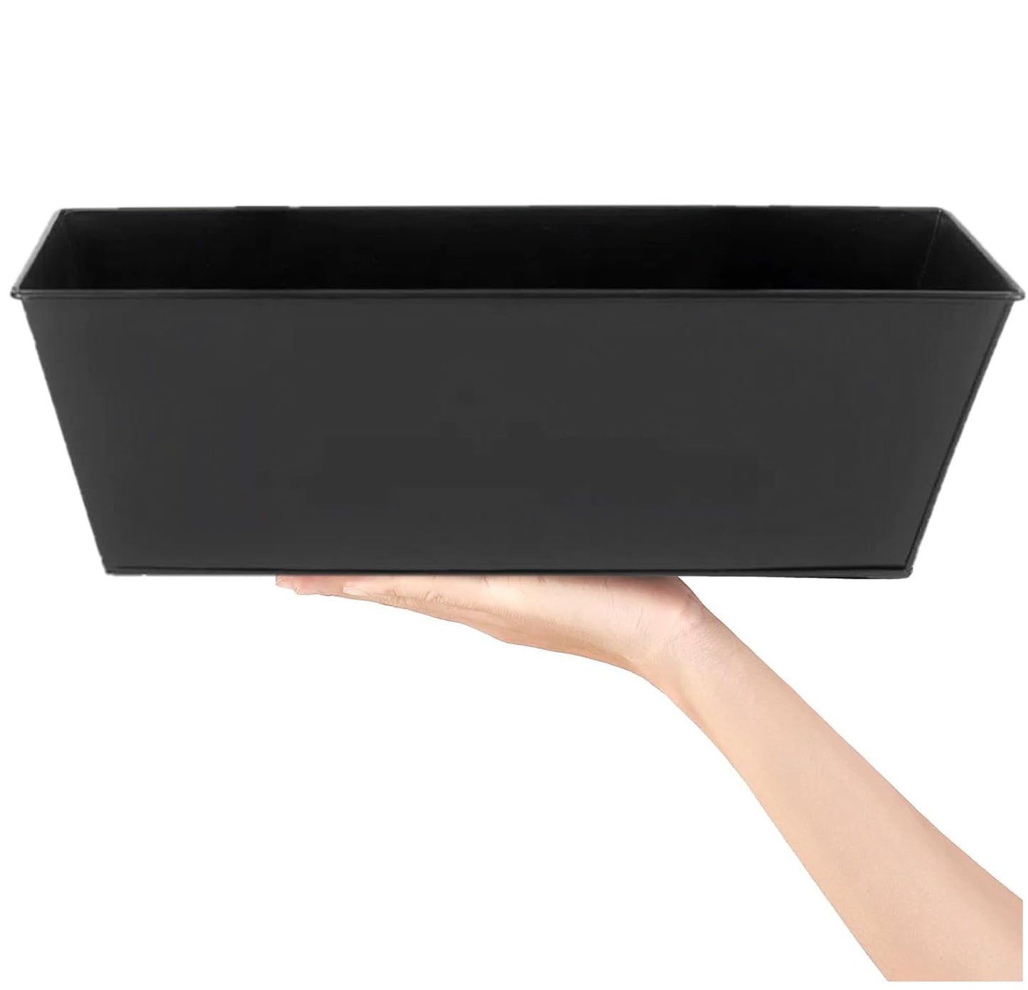 3 Pcs Large Hanging Flower Pots for Railing Or Fence 16 Inch Railing Planter Box for Any Balcony, Porch or Deck Countryside Style Window Planter Boxes Are Perfect to Herbs & Flowers for Garden (Black)