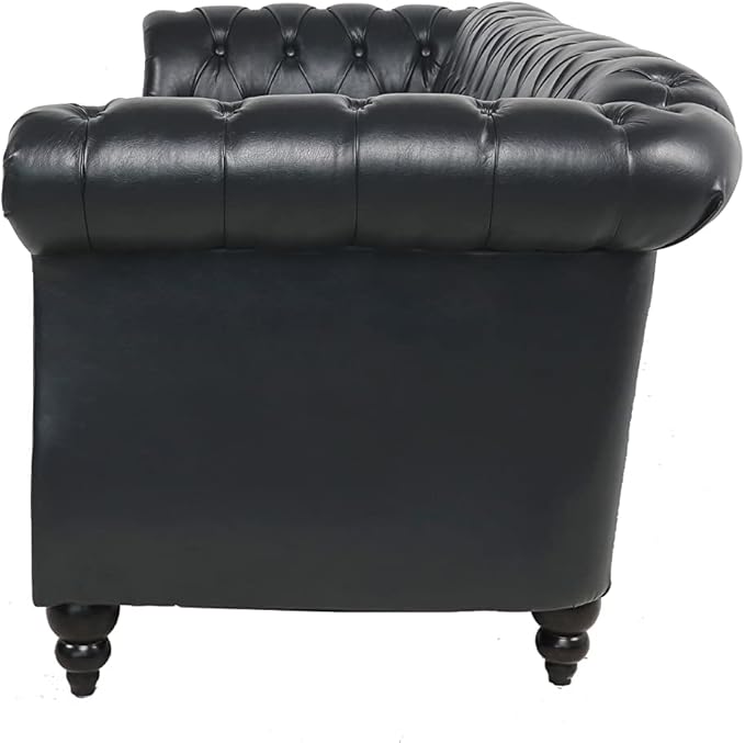LEVNARY Chesterfield Sofa, Classic Tufted Upholstered Leather Couch, Modern 3