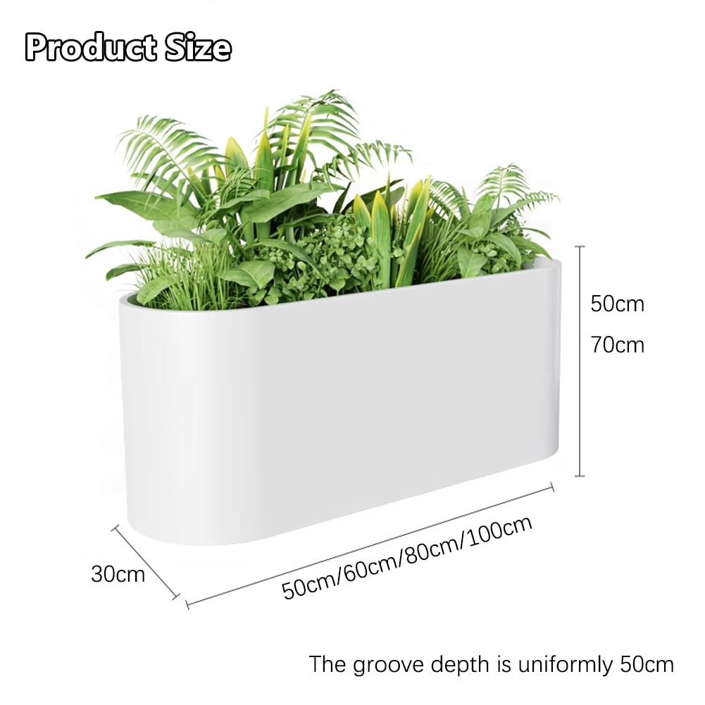 Sions Freestanding Planter Garden Beds, Outdoor Galvanized Planter Raised Garden Boxes, Raised Vegetable Gardens and Balcony Plant Tray Planting Beds,White 60cm*30cm*70cm