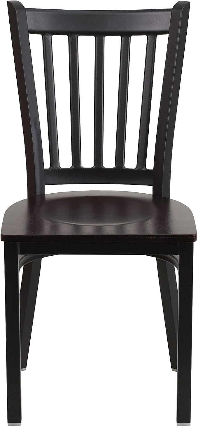 Flash Furniture 2 Pack HERCULES Series Black Vertical Back Metal Restaurant