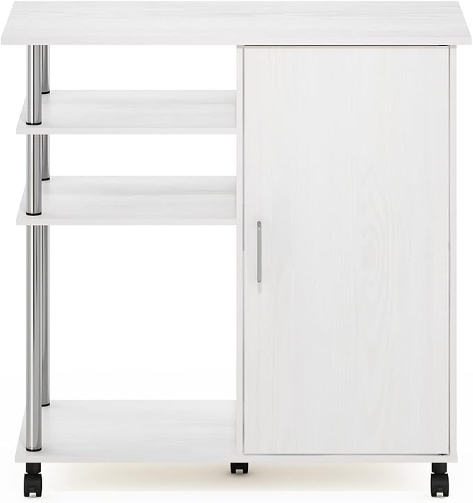 Furinno Helena Rolling Cart, 4-Tier Rolling Utility Cart