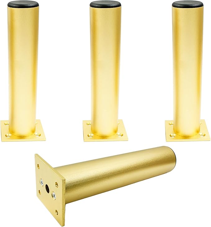Set of 4 Aluminum Alloy Furniture Legs 12 Inch Height, 1.5 Inch Diameter