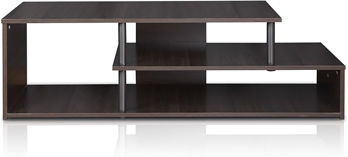 Furinno Econ Low Rise TV Stand, Espresso/Black