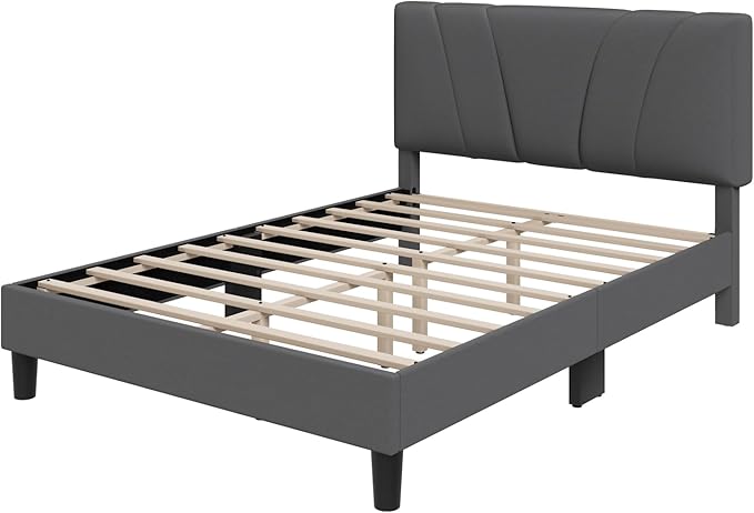 Novilla Full Bed Frame Upholstered Platform Full Size Bed Frame