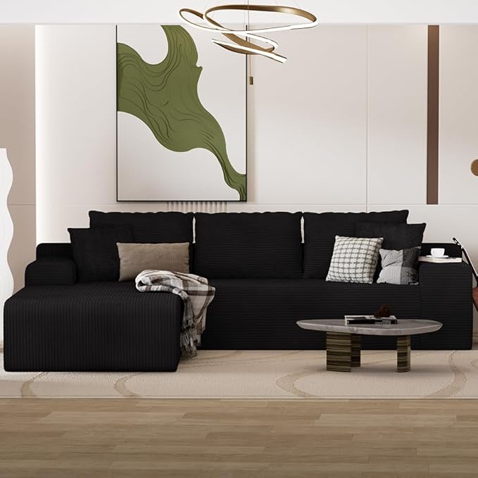 96" L Shaped Modular Sectional Sofa, Boneless Cloud Couch