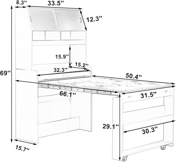 LUMISOL Space Saving Folding Dining Table